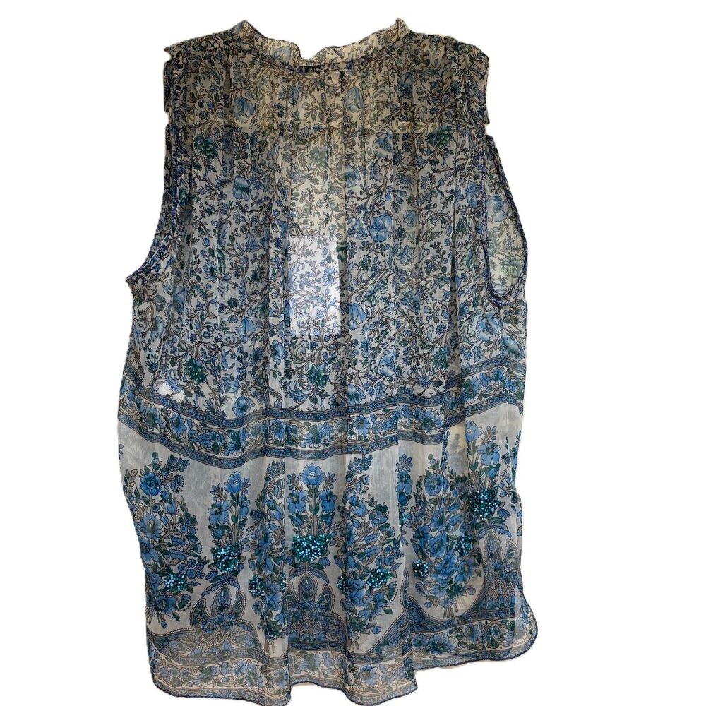 NWT Zadig & Voltaire Thym Print Paisley Embellished Top, Size Small - Picture 3 of 11